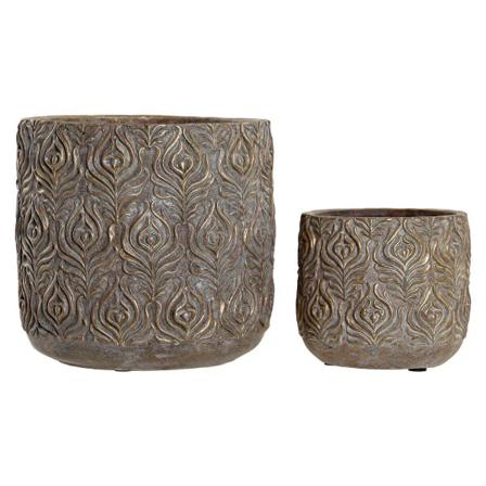 Krukset Dkd Home Decor Grå Cement Arab (20,5 X 20,5 X 20,5 Cm)