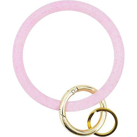 Handledsnyckelring runt silikonarmband nyckelring extra stort armband nyckelringhållare för kvinnor flicka 1 st rosa