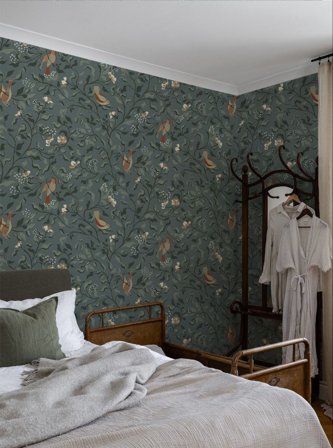 Duro Tapet, Josefin 534-03 Flora, L, Blå, Färg & tapeter