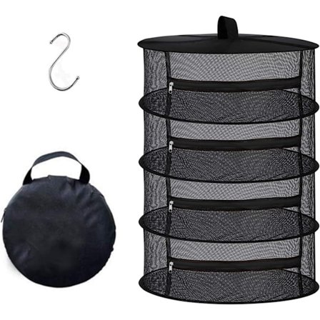 Tørrenet - 4 lag hængende tørrenet til tørring af urter, urtetørrenet med lynlåse - 45cm/60cm