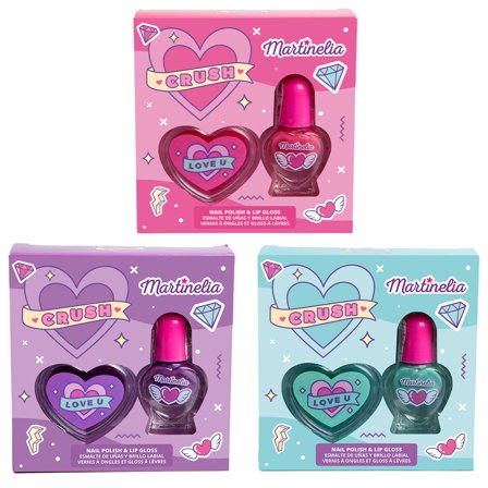 Sminkesæt Hjerter Neglelak & Lipgloss