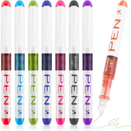 8 stycken engångsfyllpennor med svart bläck, fin spets, smidig skrivning, kalligrafipennor för bokstäver, handritning, skiss, klotter, journal