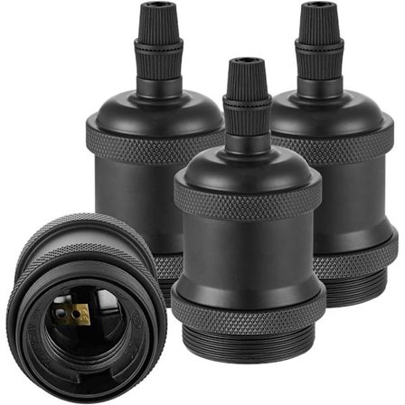 4 st Retro Edison Antik Aluminium Lamphållare, E27 Skruv