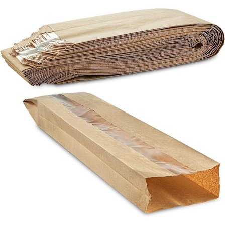 100 Pakke Klar Kraftpapir Brødposer med Klart Vindu for å Holde Brødet Ferskt Lenge Størrelse 10 cm x 5 cm x 61 cm fra MT Products