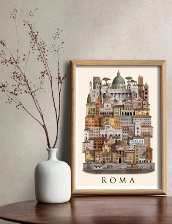 Martin Schwartz Rome Small Poster - Multi/patterned - 29.7X42CM