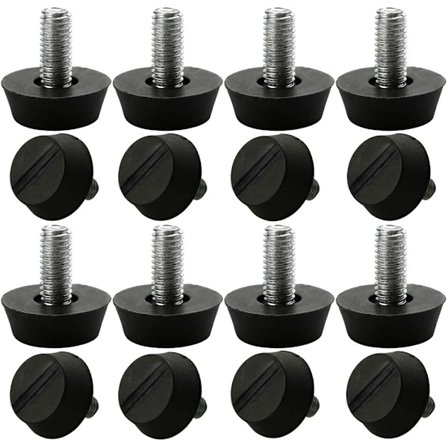 16 stk. Justerbare møbelben M6 x 14 x 20 mm, gulvbeskyttere til stole- og sofaben