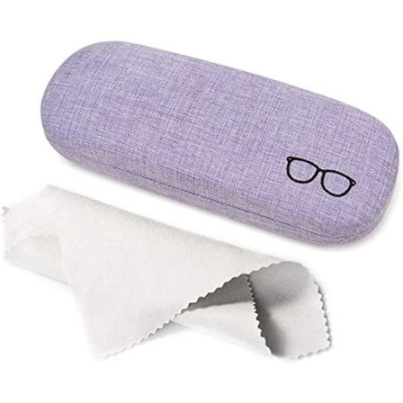 Hårdt etui til briller i lærred med beskyttende etui til glas
