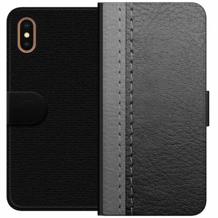 Apple Iphone Xs Max Plånboksfodral Black & Grey Leather