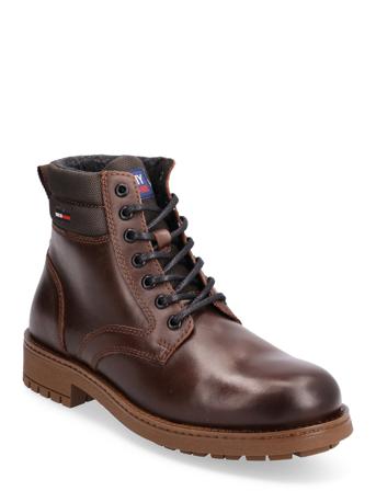 Classic Short Lace Up Boot Brown Tommy Hilfiger