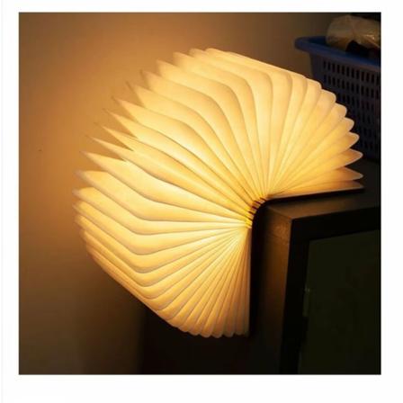 LED-kirjanvalo puinen, taittuva magneettinen kirjanvalo, USB-ladattava LED-paperivalo, koristeelliset valopatterit