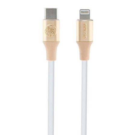 Guess USB-C till Lightning kabel 1.5m Ebossed Logo - Guld