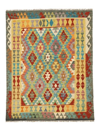 Hand Woven Kilim Afghan Old Style Rug 160X201 Wool Brown/Orange