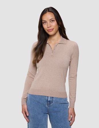 Shaping New Tomorrow - Damen - Elevated Knit Polo - Copper Melange - Größe S