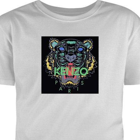 T-Shirt Kenzo Paris tiger logo plakat modebrand streetwear luksus ikonisk design sort baggrund kunst