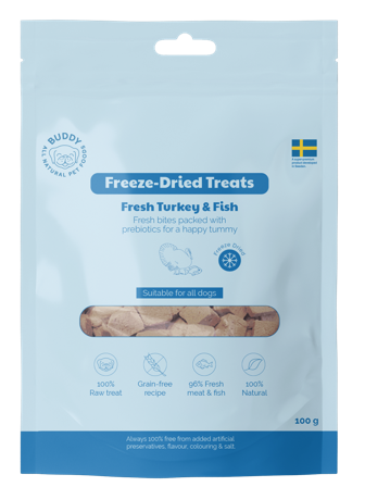 Buddy Freeze Dried Treats Raw Turkey & Fish 100 g - Buddy