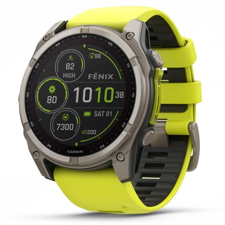 Garmin Fenix 8 SOLAR 51mm Sapphire Solar Bare Titanium / Graphite Amp Yellow
