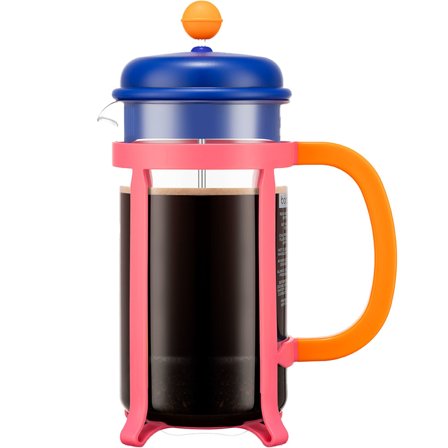 Bodum Java pressopannu 8 kuppia, sininen/vaaleanpunainen