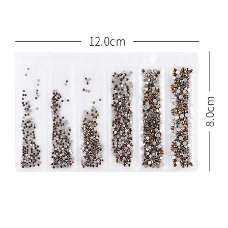 DIY Neglekunst Glitter Rhinestone Manikyrverktøy Flat Base Mini Perler Dekorasjon (#5)
