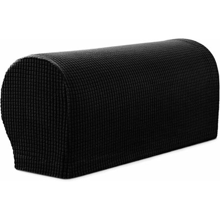 4 stk. armlænsbetræk vandtætte lænestolbetræk stræk polyester sofa armlænsbetræk spandex sofaovertræk til lænestol stue sofa (sort) KLB