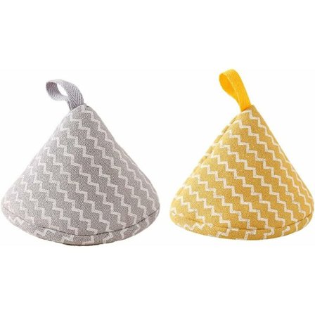 2 st Mini Japanska Triangel Ugnsvantar Grytthandtag Anti-Skåll Lock Lock Knopp Tyghållare för Mikrovågsugn Grytlock Köket