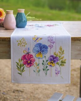 Stickpackung Tischdecke Veilchen