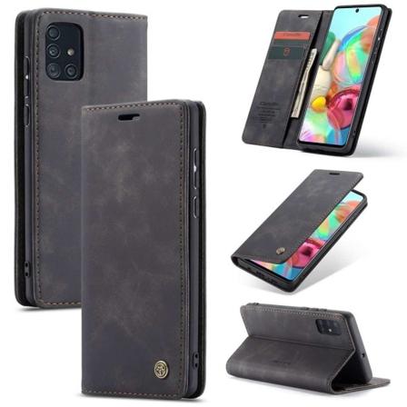 Caseme Samsung Galaxy A71 Wallet Retro (svart) Svart