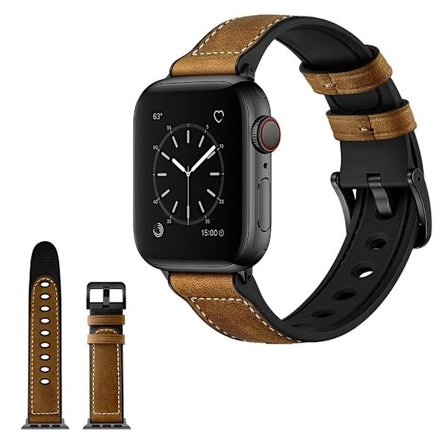 Apple Watch Series 5 / 4 40mm unik urrem i ægte læder - Mørkebrun