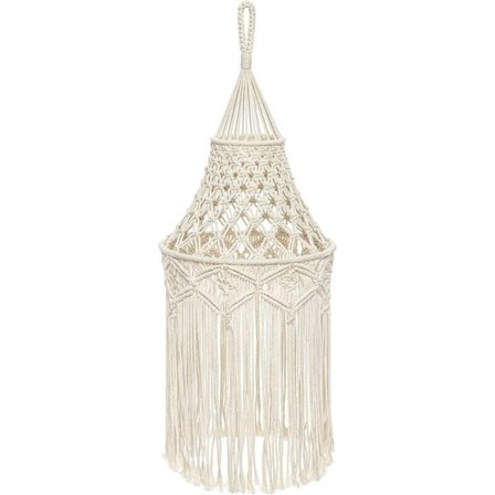 Makramé Lampskärm Boho Hängande Taklampa Skydd Modernt Kontor Sovrum Vardagsrum Barnkammare Sovsal Bohemisk Heminredning