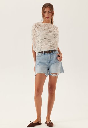 Pieces - Pcsummer Hw Dest Lb Shorts Noo - Light Blue Denim