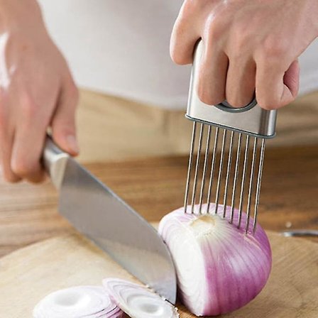 1 stk 304 Rustfritt Stål Løk Kutter Frukt Skjærer
