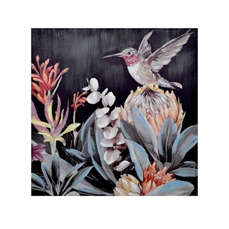 Lærredskunst med tropiske blade 80x80cm – Flerfarvet