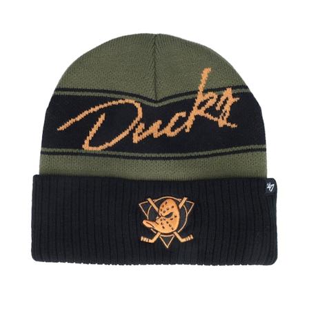47 Brand - NHL Zelená cuff Beanie - Anaheim Ducks NHL Italic 47 Knit Adu Sandalwood Cuff @ Hatstore