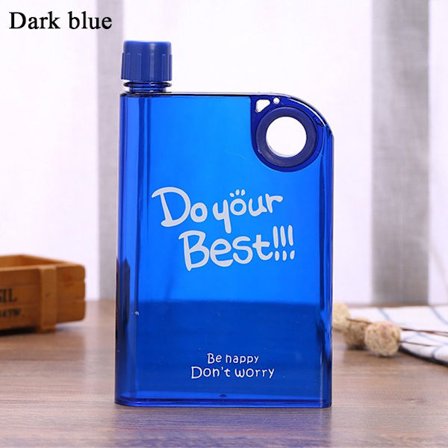 Platt vattenflaska dryckesflaska MÖRKBLÅ