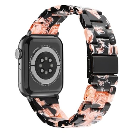 Apple Watch (45 mm) klockarmband i resinmodell - Svart Rosa Mix