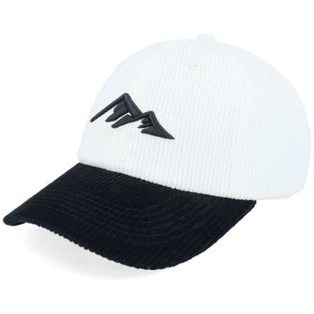 Wild Spirit - Vit unconstructed Keps - 3d Mountain Logo Corduroy Off White/Black Dad Cap @ Hatstore