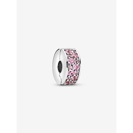 Pandora - Rosa Pavé Clip Berlock - Sterling silver