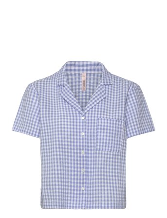 Jacket Ss Seersucker Check Blue Hunkemöller