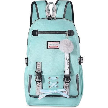 Pigetasker til Piger Teenagere Skoletaske til Kvinder 20-35L College Piger Bogtaske USB Opladning og HeadsetPort Laptop Rygsæk Student Dagtaske