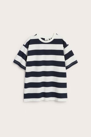 Kappahl | Oversized T-skjorte med brede striper Mørkeblå S | Mørkeblå