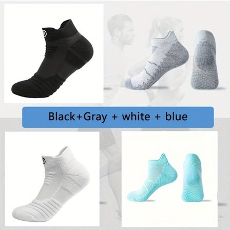 4 paria ammattimaisia maratonjuoksusukkia - paksut pehmustetut iskunvaimennussukat, nopeasti kuivuvat hengittävät kompressiosukat w [DB]