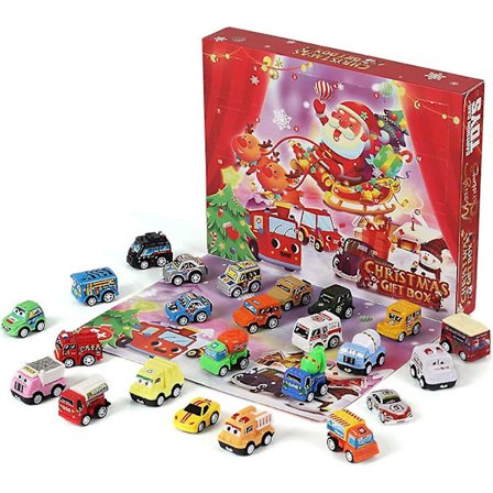 Biler Julekalender 2022 24 stk Tilbaketrekningsbiler Nedtelling Gave til Barn Gutter Nedtellingskalender Julegaveboks