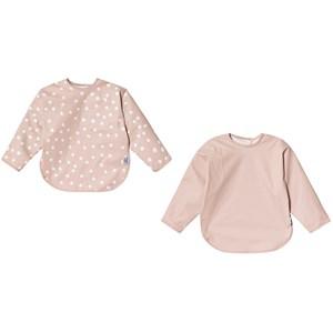 Buddy & Hope 2-Pack Pink Polka Dots Sleeved Bib One Size - Baby feeding - One size - Pink