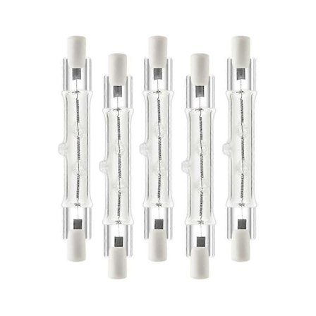 5-pakning R7S 118mm 300W 230V, R7S Halogen lineær lampe