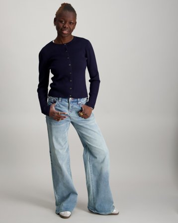 Kids ONLY KOGFRANCA LIFE SHORT L/S STRIPE KNT Bleu Pulls Fille - Kids Brand Store