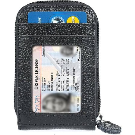 Svart-brun kort Brun läderplånbok, pansarkreditkortshållare