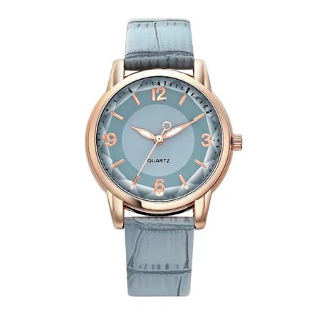 Armbåndsur til kvinder, moderigtigt analogt kvartsur med læderrem