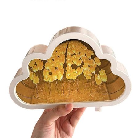 Cloud Spejllampe, Hånd DIY Tulipaner Spejl Natlampe Tulipan Sky Natlampe