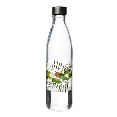 HOLLIE IDYLLIC 1000ml Glasflaska med Växtmotiv och Metallkork