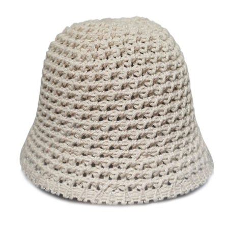 Kvindernes Ensfarvede Vævede Spand Hat Åndbar Strikket Solskærm Fisker Hat Til Forår Og Sommer(Beige)