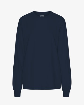 Oversized Organic LS T-Shirt - Navy Blue XL